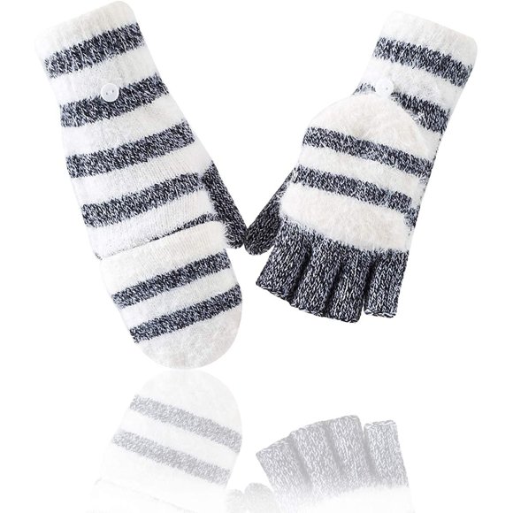 Winter Saving Sale! Cameland Winter Knitted Convertible Fingerless Gloves Wool Mittens Warm Mitten Glove
