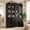 Black, variant on Homieasy Pantry Storage Cabinet, 79.7'' Tall Freestanding Kitchen Storage Cabinet with Glass Doors and Adjustable Shelves, Black