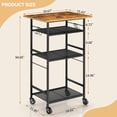 thumbnail image 3 of Carrito de Cocina ThreeHio de 4 Niveles con Ruedas para Microondas, 3 of 7