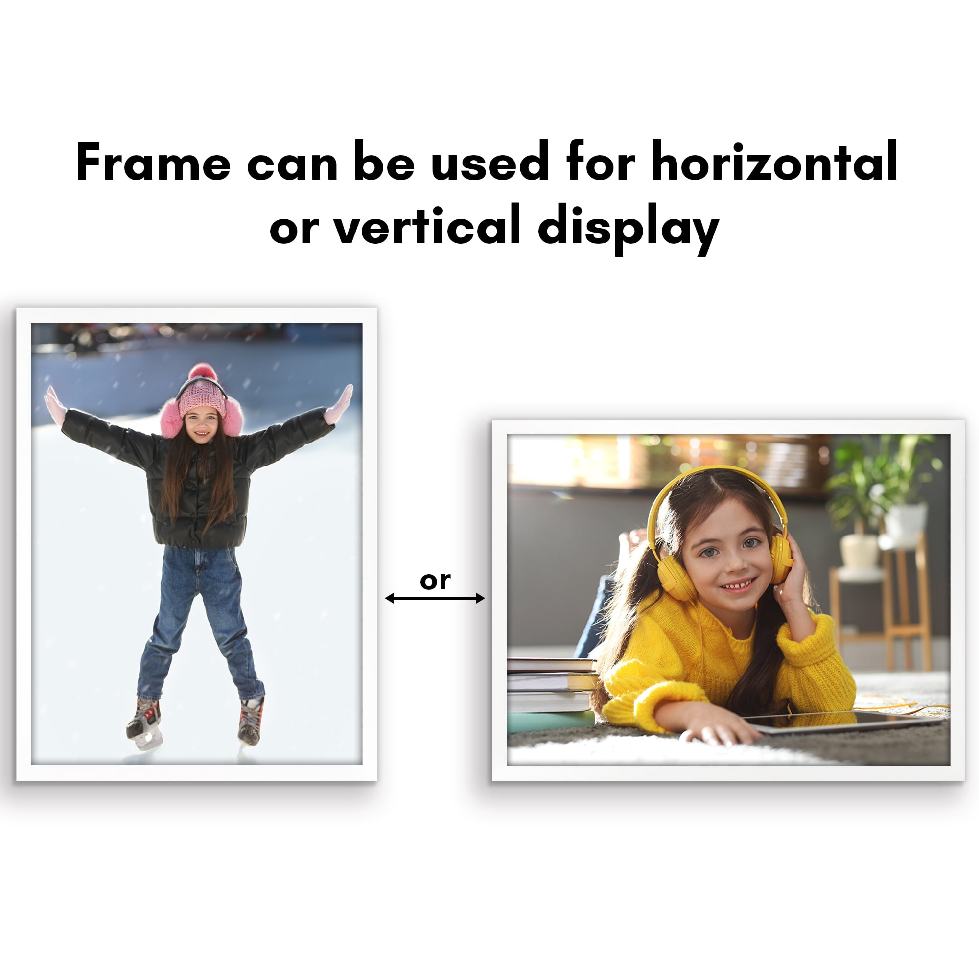 Americanflat 18x24 Poster Frame with Polished Plexiglass Streamline Collection Thin Border Wall - White