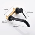 thumbnail image 6 of Wall Mount Faucet Bathroom Sink, Solid Brass Bathroom Faucets, 360 Degree Rotating Nozzle, 2-Hole Single Handle Bathroom Sink Faucets, Black, 6 of 7