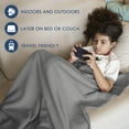 thumbnail image 5 of Comfy Supersoft Fleece Bed Blanket – Lightweight All-Season – Twin Size – Gray, 5 of 8