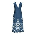 thumbnail image 4 of Viikei Womens Summer Dresses,Summer Dresses for Juniors,Women's Spring/Summer Sleeveless Color V-Neck Wrapped Chest Dress Long Dress Blue M, 4 of 5