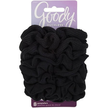 Goody Large Black Scrunchies, 8 count