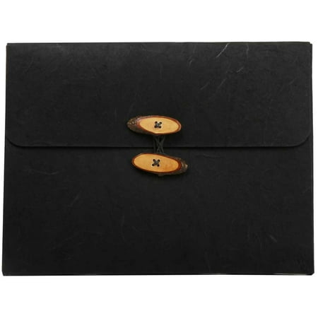 UPC: 0610074234364 | JAM Rainforest Portfolio  9×11.75x.625  Black  1/Pack  Button String