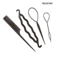 thumbnail image 4 of Sonducket Herramienta de cola de caballo para el cabello, accesorio de peinado elástico duradero, buen estilo de cola de bucle, decoraciones de peinado, Accesorio para el cabello negro Sonducket AP009420-04, 4 of 6