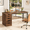 Brown, variant on Fnova 47.24" Computer Desk with 5 Drawers, Reversible File Cabinet, Writing Workstation for Home Office Bedroom Study Makeup Vanity Desk Furniture