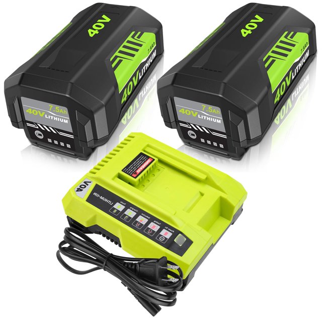 Batería GERIT BATT OP4026, paquete de 2 unidades, 7,5 Ah, de repuesto para Ryobi de 40 V