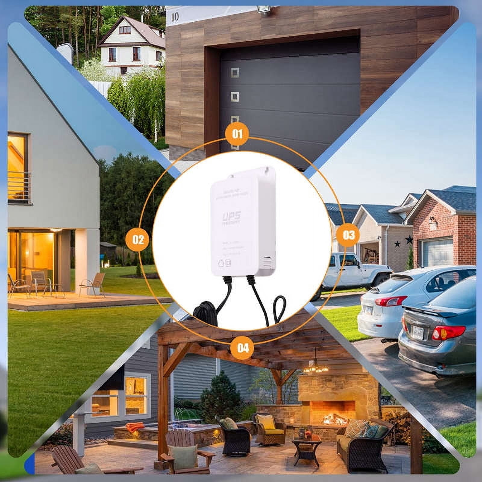 12V-2A Uninterruptible Power Supply UPS Battery Backup Interface, Security Camera UPS Battery Backup Protector US Plug