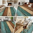 thumbnail image 6 of 8x10 Area Rugs for Living Room, Teal Turquoise Wooden Non Slip Area Rugs for Kitchen Bedroom Entryway, Rustic Retro Farmhouse Western Country Washable Carpet Runner Rug Floor Mats for Bedroom, 6 of 9