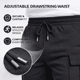thumbnail image 5 of Yacht & Smith Mens 5 Pocket Fleece Cargo Shorts, Cotton, Drawstring,Wholesale Bulk Athletic Lounge Short Black 12 Pack X-Larage, 5 of 6