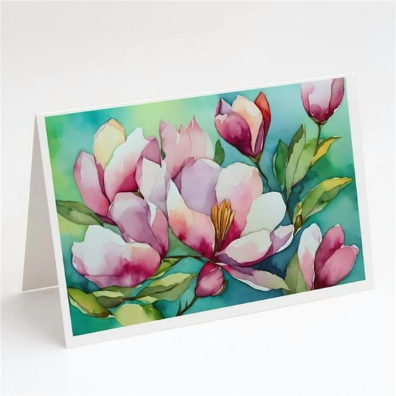 Louisiana Magnolias in Watercolor Greeting Cards and Envelopes Pack of 8 7 in x 5 in