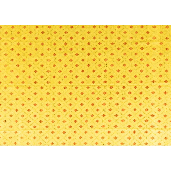 Ahgly Company Machine Washable Indoor Rectangle Abstract Yellow Modern Area Rugs, 4' x 6'