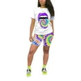 thumbnail image 2 of KOMOO Women Two Pieces Outfits Short Sleeve Tee Shorts Tie Dye Yoga Sports Sets Oversize, 2 of 4
