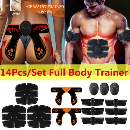 14Pcs/Set Muscle Training Gear, ABS Stimulator Back/Arm/Leg Abdominal Muscle Trainer, Hip Butt Lifter Buttocks Lift Up Pefect Body Shape Home