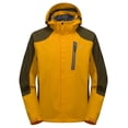 thumbnail image 4 of Little Donkey Andy Men's Waterproof Rain Jacket Lightweight Breathable Raincoat with Detachable Hood for Hiking Golf Travel Cyber Yellow/Olive Green XXL, 4 of 7