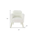 thumbnail image 3 of 30" White Wool And Brown Barrel Chair, 3 of 7