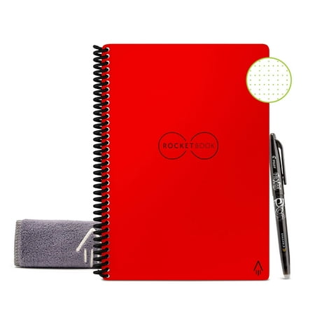 Rocketbook EVR-E-K-CBG Everlast Smart Reusable Notebook with Pen and Microfiber Cloth, Executive Size, Atomic Red