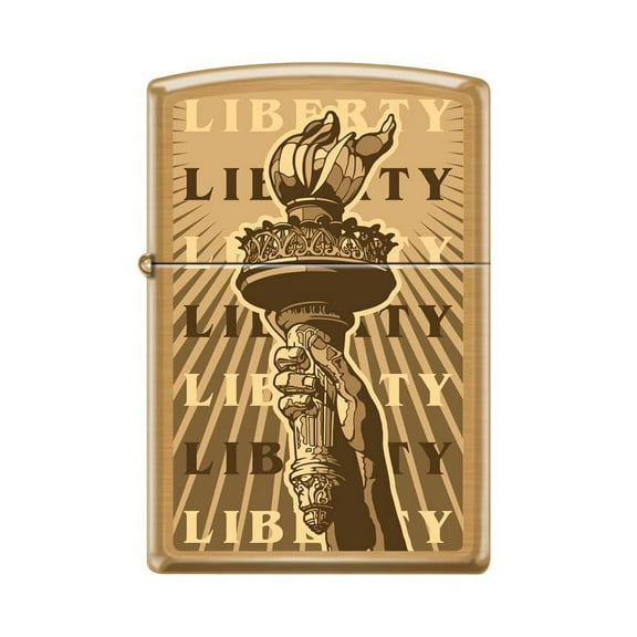 Zippo Lighter - Personalized Custom Message Engraved on Backside for Abstract USA Flag American US Patriotic (Liberty Torch Z5508)