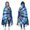 Blue White Tie, variant on Wearable Blanket,Colorful Tie Dye Symmetric Pattern Hooded Wearable Flannel Blanket for Adults & Teens,Winter Poncho Shawl Wrap Cape Cozy Anti-Pill,60"x80"