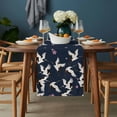 thumbnail image 2 of Pink Cherry Blossoms Table Runner - 72 Inch Long, Kitchen Dining Table Runner Dresser Scarves, Japanese Crane Navy Blue Farmhouse Decor for Coffee Tables Wedding Party Banquet, 2 of 7