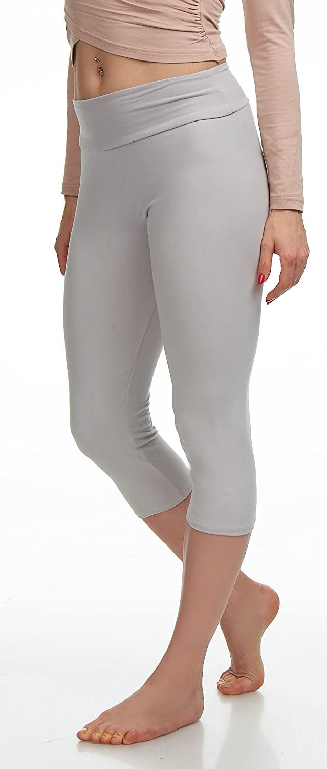 LMB Capri Leggings for Women Buttery Soft Polyester Fabric, Charcoal, XS - L