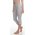 thumbnail image 2 of LMB Capri Leggings for Women Buttery Soft Polyester Fabric, Light Grey, XS - L, 2 of 3