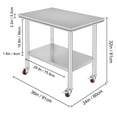 thumbnail image 5 of KFFKFF Commercial Work Food Prep Table, 36"x24" Stainless Steel Rolling Kitchen Cart with 4 Caster Wheels ,Heavy Duty Worktable Adjustable Undershelf, 5 of 9