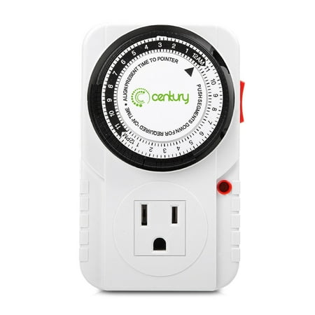 Century 24 Hour Plug-in Mechanical Timer Grounded Outlet Indoor Heavy Duty