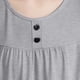 thumbnail image 3 of Tops de Manga Corta de Mujer Casual Botón de Color Sólido Plegado Cuello Redondo Suéter de Moda para el Hogar Y el Uso Diario, 3 of 5