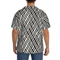 thumbnail image 3 of Uemuo Black White Stripes Pattern Cotton Linen Short Sleeve Shirts,Casual Lightweight Button Down Shirts,Vacation Beach Summer Tops-3X-Large, 3 of 7