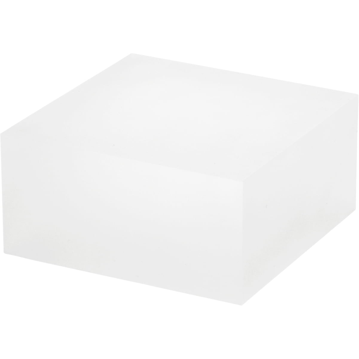 Plymor Frosted Polished Acrylic Square Display Block, 2" H x 4" W x 4