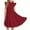 Wine, variant on Juslio Dresses for Girls Knee Length Ruffle Sleeve Round Neck Casual Summer Beach A Line Dresses Blue Sundress