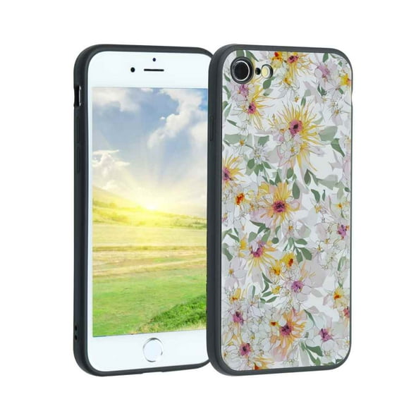Compatible with iPhone SE 2022 Phone Case, Flowers-19 Case Men Women, Flexible Silicone Shockproof Case for iPhone SE 2022