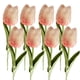 thumbnail image 1 of 8 piezas de pegamento suave, tulipán individual, flor artificial, flor falsa, modelo de casa, decoración de tulipán, 1 of 5