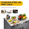 thumbnail image 3 of FEASTO Table de Grillade, Chariot de Bar Extérieur avec Armoire de Rangement, Îlot de Cuisine Extérieur Modulaire, Station de Grillade Extérieure avec Dessus en Acier Inoxydable 304, Table de Four à Pizza pour Pelouse et Jardin, L35.4 x L2, 3 of 5