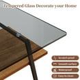 thumbnail image 4 of Rectangle Coffee Table, Tempered Glass Tabletop with Black Metal Legs, Modern Table for Living Room , Gray Glass, 4 of 9