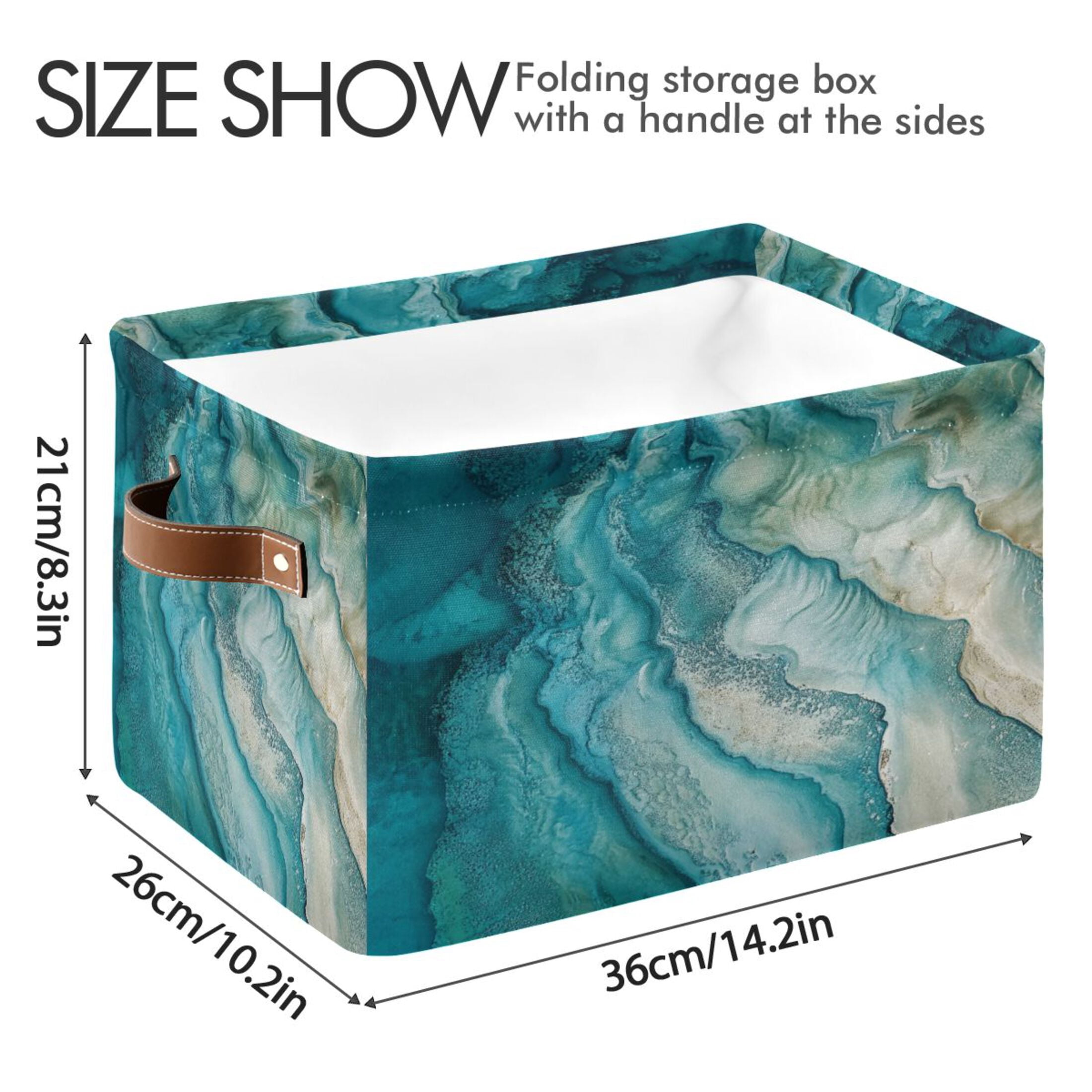 Rocky Shores Foldable Storage Basket,Canvas Fabric Foldable Storage Bins with Handles Open Home Storage Bins Boxes for Toy Book Shelf Closet Baskets