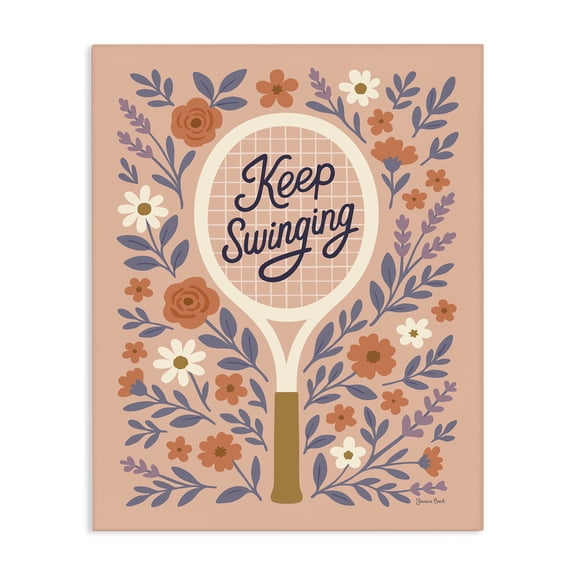 Stupell Industries Keep Swinging Floral Tennis Canvas Wall Art, design by Jessica Beck