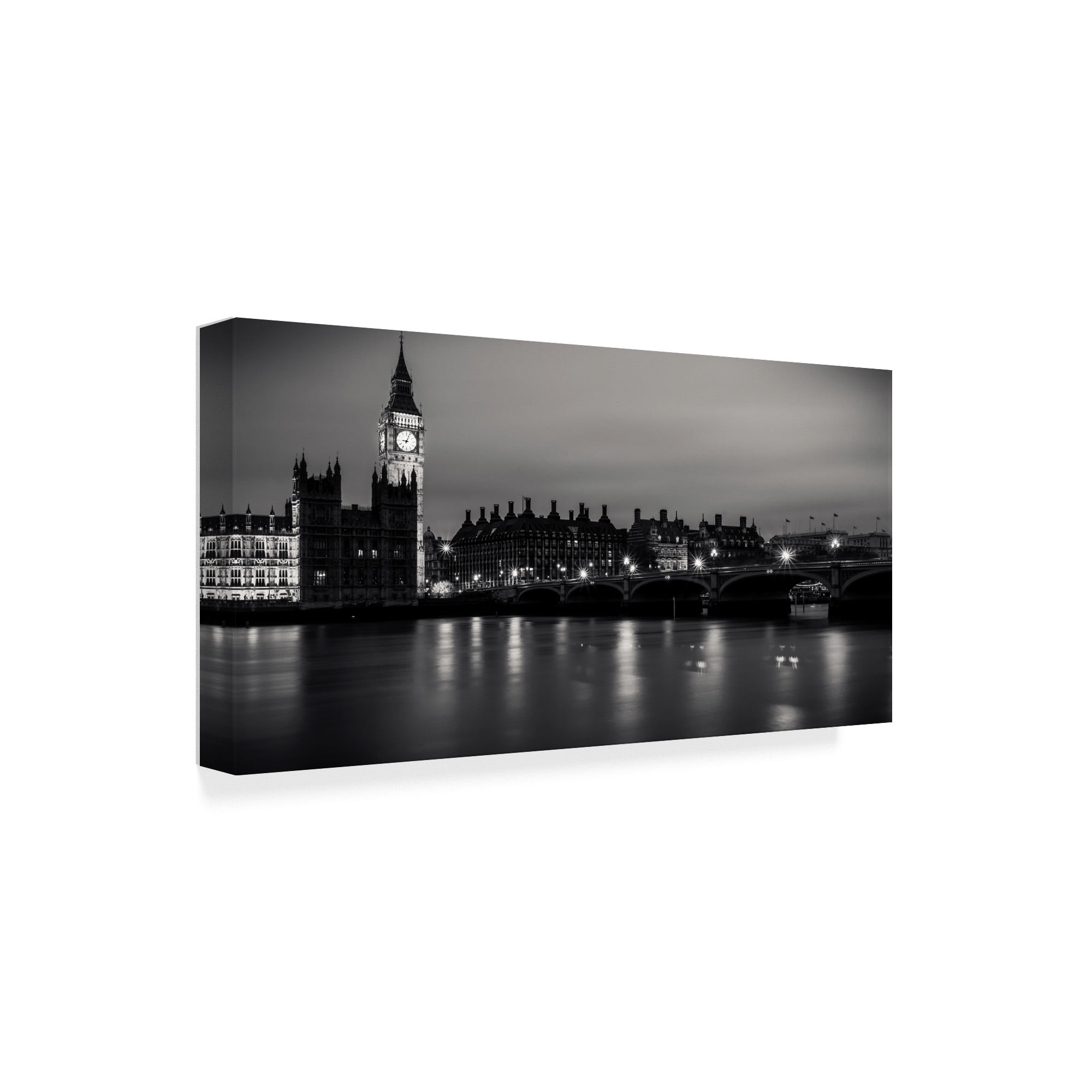 Trademark Fine Art 'Big Ben Black And White' Canvas Art by Giuseppe Torre