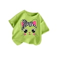 thumbnail image 3 of lnmuld Girl's Cute Cartoon Cat T-Shirt - Black "Cat with Bow" Graphic Print Short Sleeve Crew Neck Tee, 3 of 5