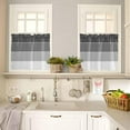 thumbnail image 3 of Black Gray Striped Window Tier Curtains 36 Inch Length, Abstract Art Gradient Stripes Rod Pocket Window Treatment Kitchen Drapes for Bedroom, Cafe, Living Room, 2 Panels, 27.5 W x 36 L, 3 of 5