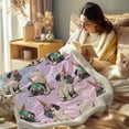 thumbnail image 3 of Puppy Pug Fuzzy Reversible Blanket Cute Unicorn Pink Sherpa Fleece Blanket Kids Ice Cream Cap Warm and Plush Throw Blanket for Bed Sofa Travel Couch Baby(30"x40"), 3 of 6