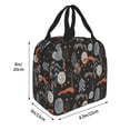 thumbnail image 2 of KLL Fox In The Forest Print Insulated Lunch Bag Women, Reusable Cute Tote Lunch Box for Adult & Men, Leakproof Cooler Lunch Bags for Work Office Travel Picnic, 2 of 6