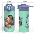 thumbnail image 3 of Zak Designs 14 oz Kids Water Bottle Stainless Steel Vacuum Insulated for Cold Drinks Indoor Outdoor Disney Moana, 3 of 9