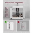 thumbnail image 5 of VASAGLE Armario de Baño, Mueble Baño Ahorra Espacio, Compartimento Papel Higiénico y Escobilla de Baño, Puertas Correderas, Estantes Ajustables, Lado Inodoro, 20 x 60 x 80 cm, Blanco Nube, 5 of 5