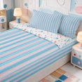thumbnail image 3 of Erosebridal Minimalist Lines Zipper Twin Comforter Sets with Fitted Sheet and 2 Pillowcases,Stripes Art Zipper Bedding Set,Colorful Stars Reversible,4pcs, 3 of 7