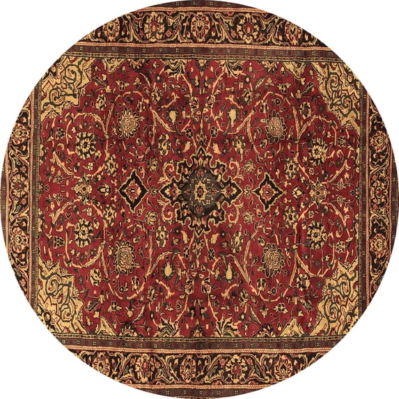 Ahgly Company Indoor Round Persian Brown Traditional Area Rugs, 3' Round