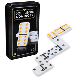 Jumbo Double Six Domino Set - 28 Thick Black Tiles - Sophisticated