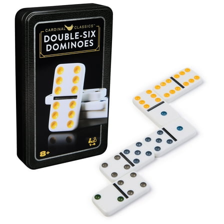 Spin Master Games, Cardinal Classics, Double Six Dominoes Set in Storage Tin, Ages 8 and up